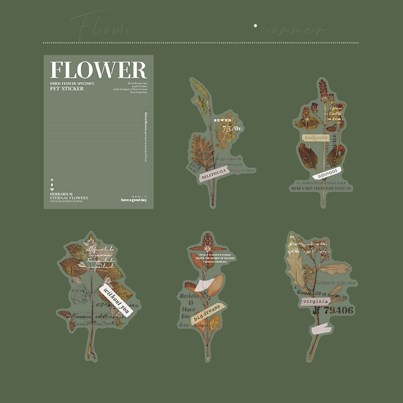 Trockenblumenaufkleber