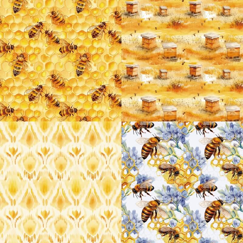 Bees_and_Honey_Pots_-_Paper_-_Scrapbooking