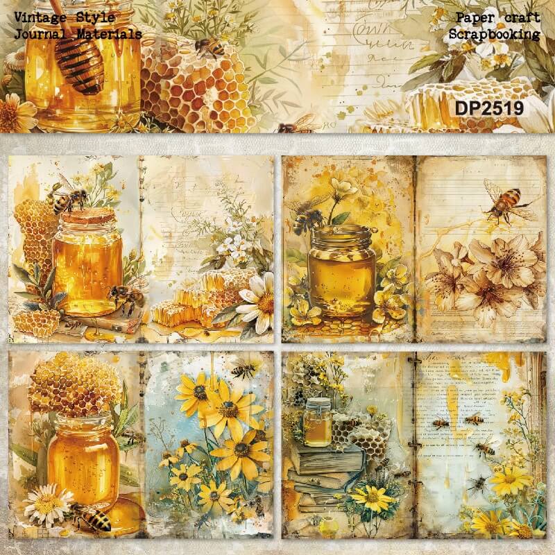 BeesandHoneyPots-Paper-Scrapbooking-4