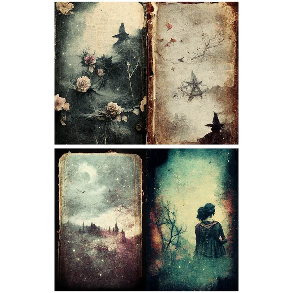 Black Magic Witch material paper
