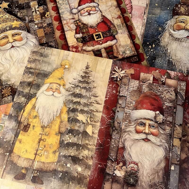 Colorful Santa Claus material paper