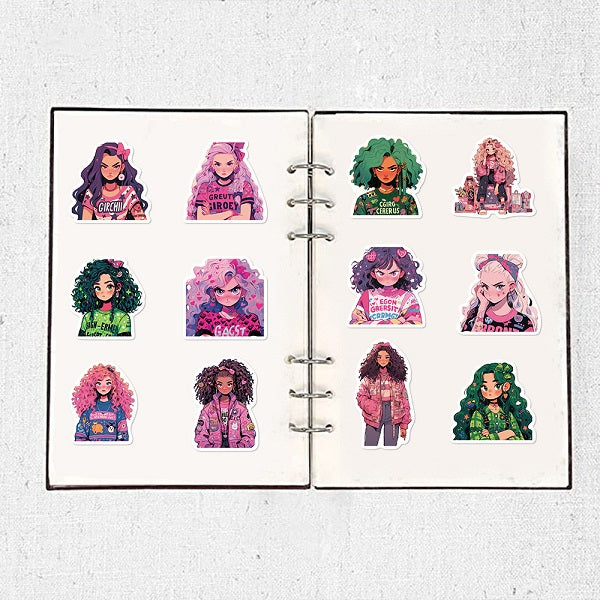 Aufkleber für Mädchen im Dopamin-Stil