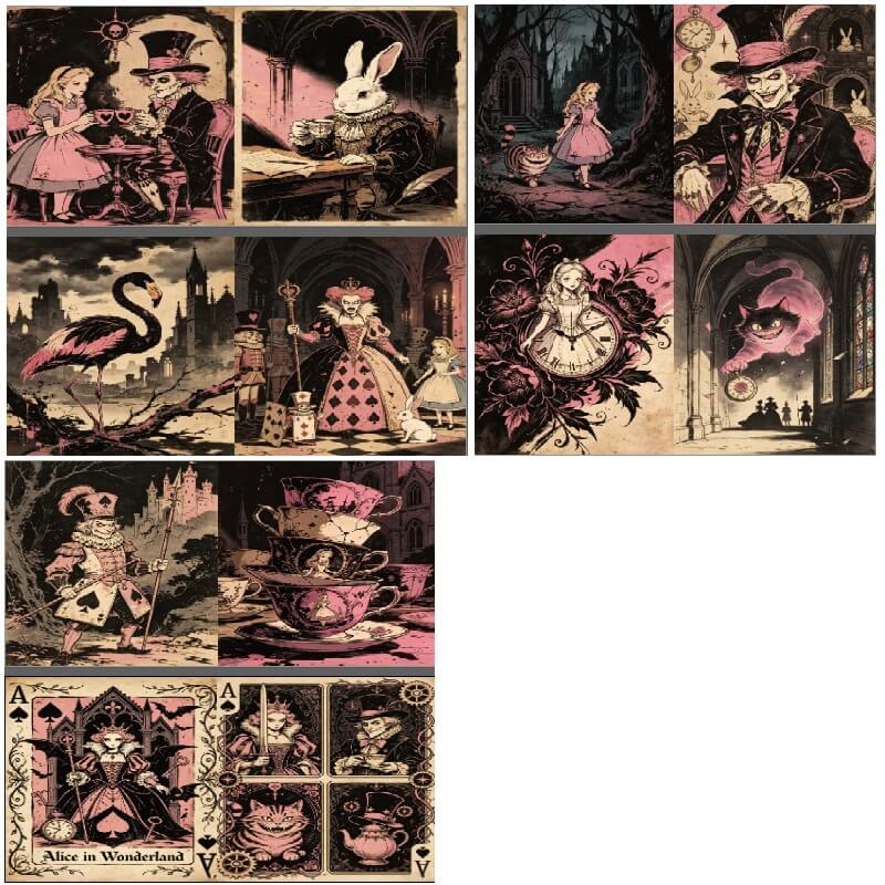 PinkAliceinWonderland-Paper-Scrapbook