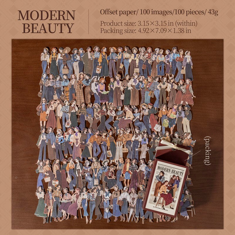 RetroModernGirl-HardCardSticker-Scrapbook