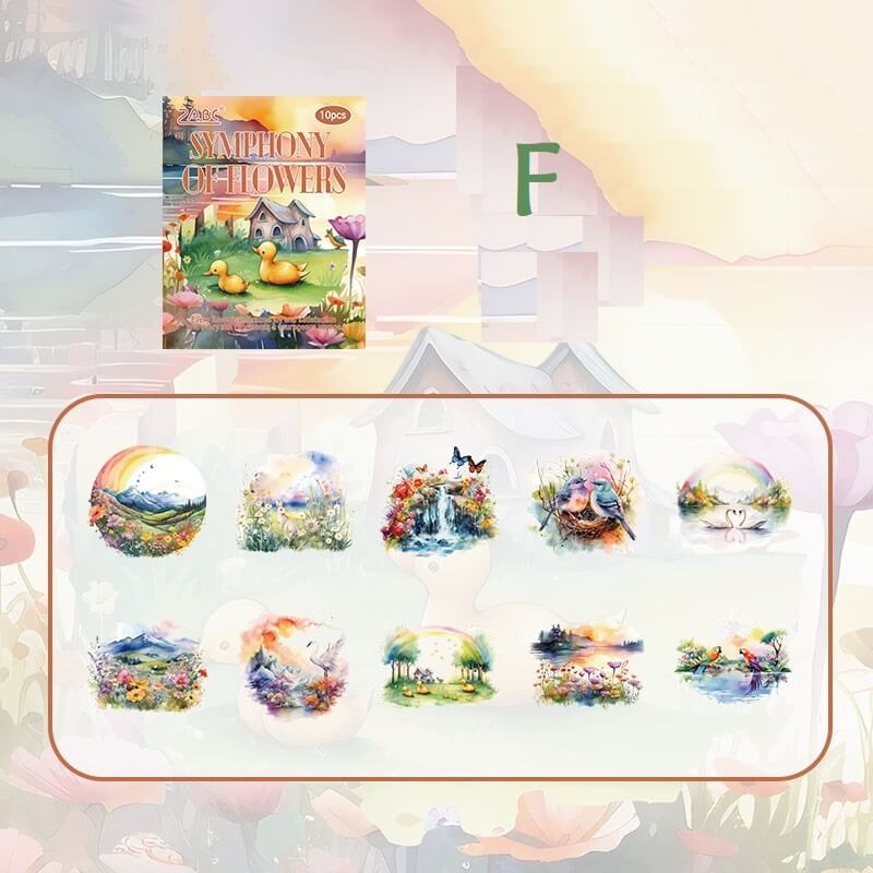 10Pcs Scenery Stickers