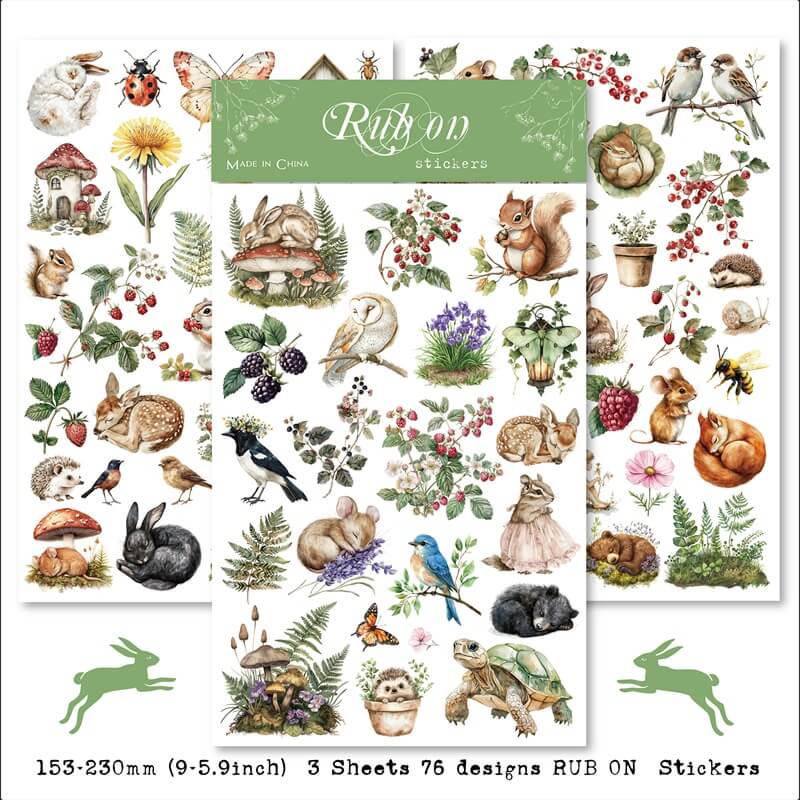 SpringForestAnimal-Rub-OnSticker-Scrapbook