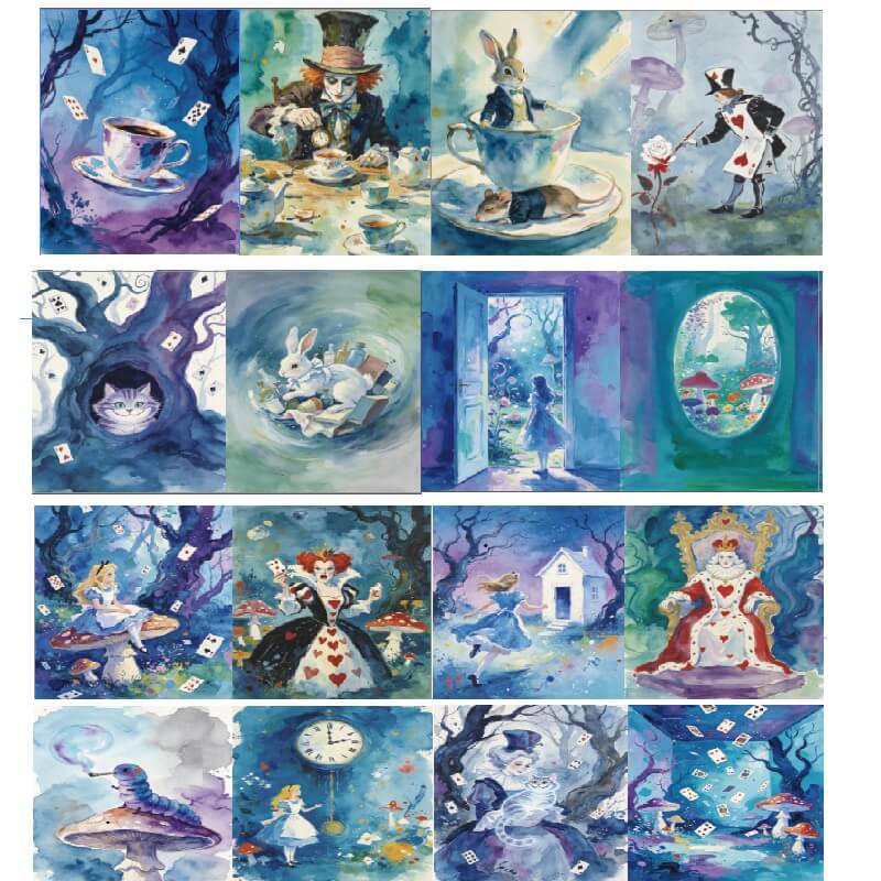 WatercolorAliceinWonderland-Paper-Scrapbook
