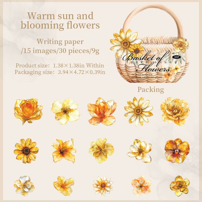 YellowMiniFlowers-HardCardStickers-Scrapbooking