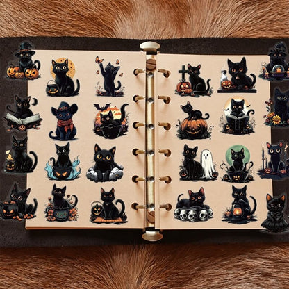50pcsBlackCatPETStickers-JunkJournal-3