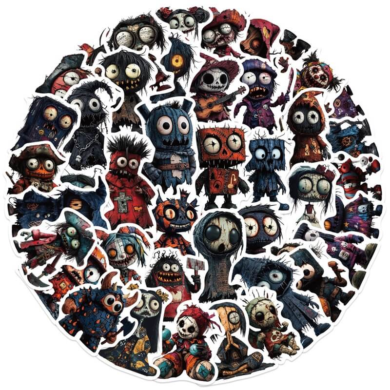50pcsSpookyGhost-Stickers-Junkjournal-1