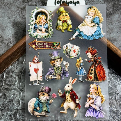 Alice in Wonderland 3D Embossed Stickers