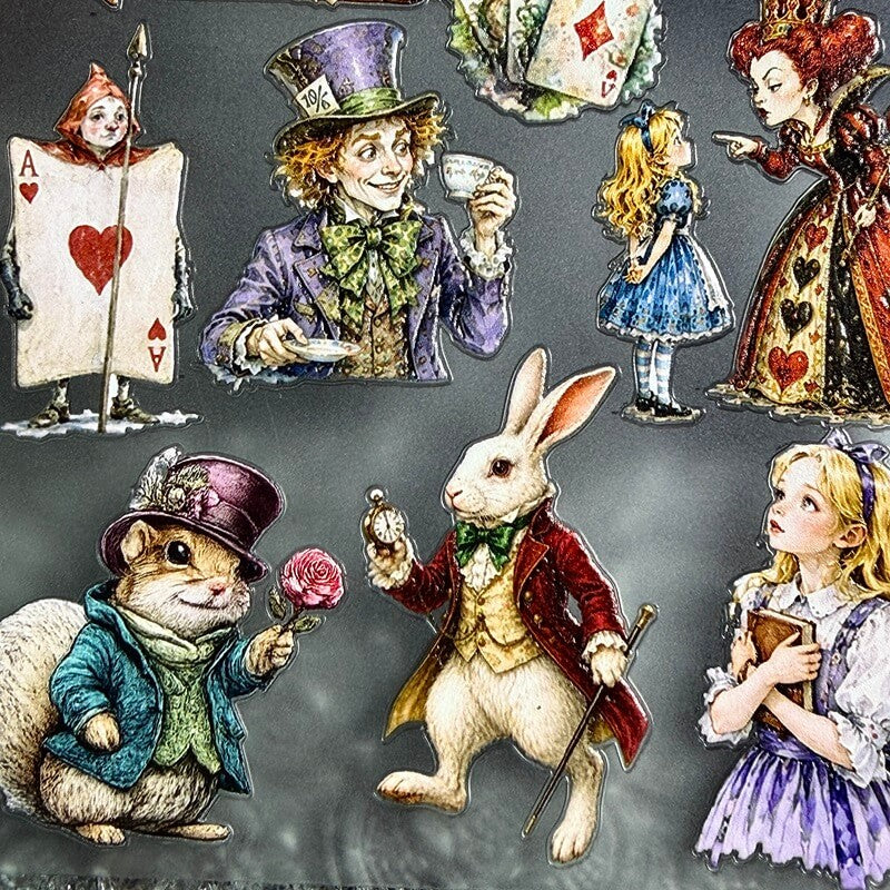 Alice in Wonderland 3D Embossed Stickers