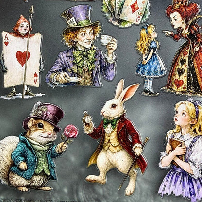 Alice in Wonderland 3D Embossed Stickers