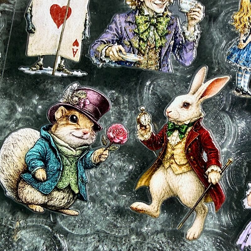 Alice in Wonderland 3D Embossed Stickers