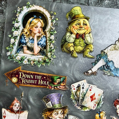 Alice in Wonderland 3D Embossed Stickers