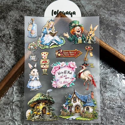 Alice in Wonderland 3D Embossed Stickers