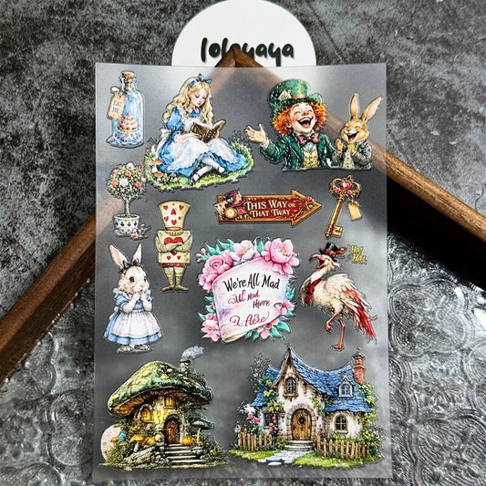 Alice in Wonderland 3D Embossed Stickers