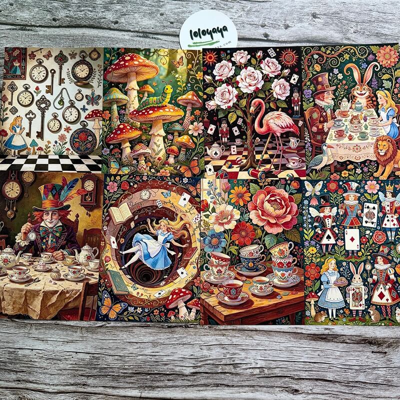 Alice in Wonderland Fairy Tale -Scrapbook Paper -1