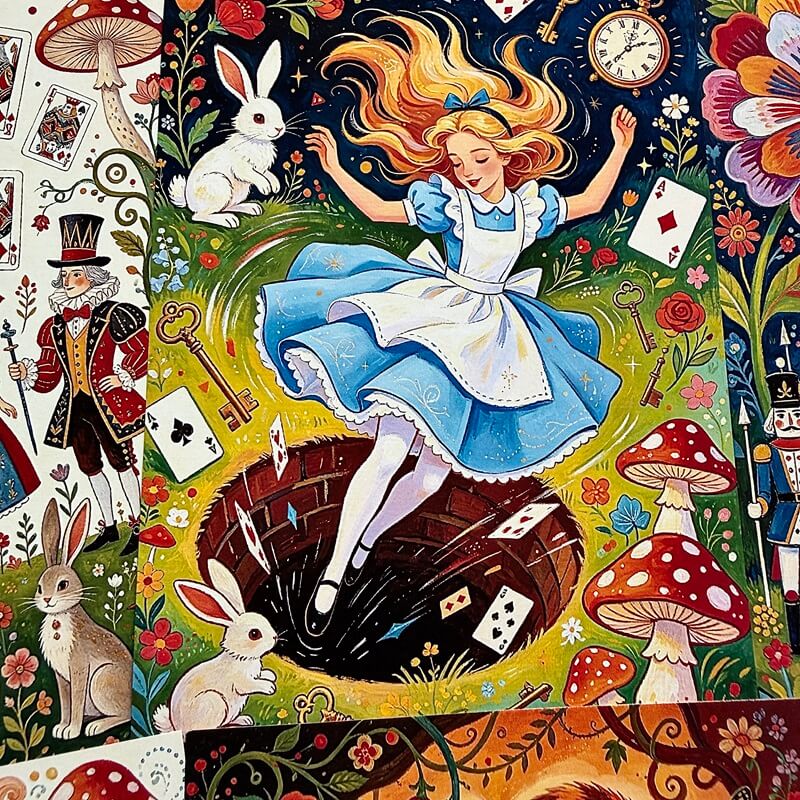 Alice in Wonderland Fairy Tale -Scrapbook Paper -4