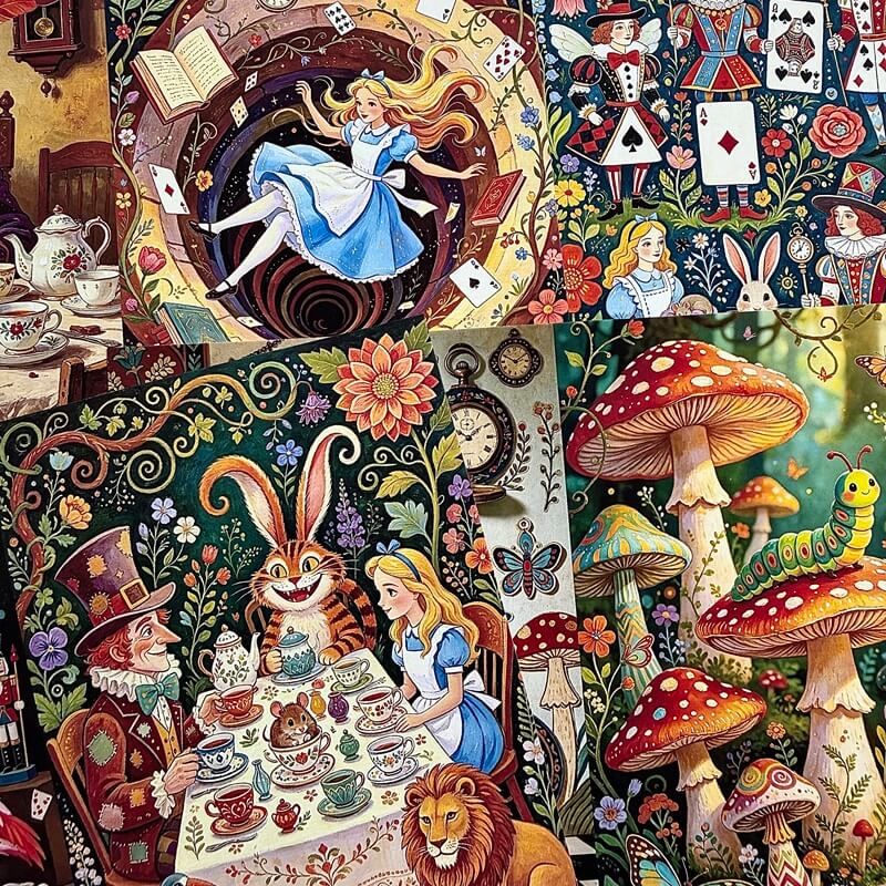Alice in Wonderland Fairy Tale -Scrapbook Paper -5