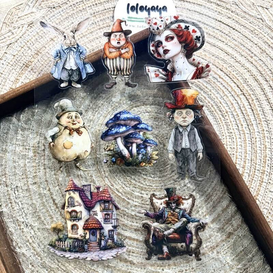 Alice in Wonderland PET sticker sheets