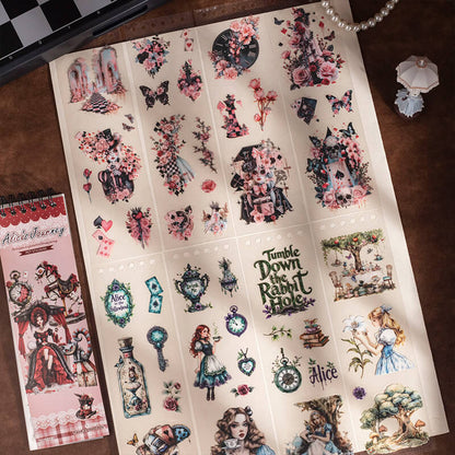 Alice in Wonderland PET Sticker Sheets