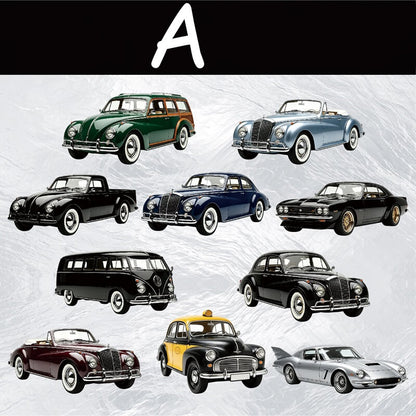 Black retro car cardstock stickers for collage crafts-A