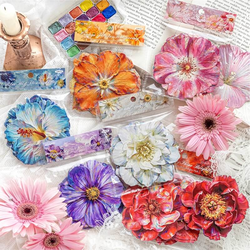 BloomingFlowers-HardCardStickers-Scrapbook