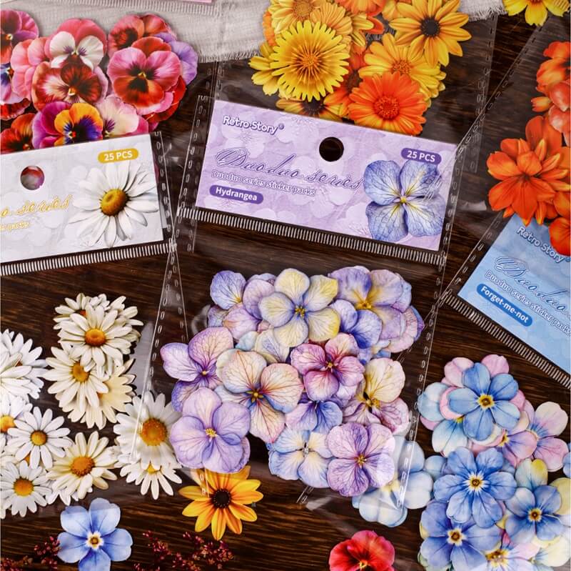 BloomingFlowers-HardCardStickers-Scrapbooking