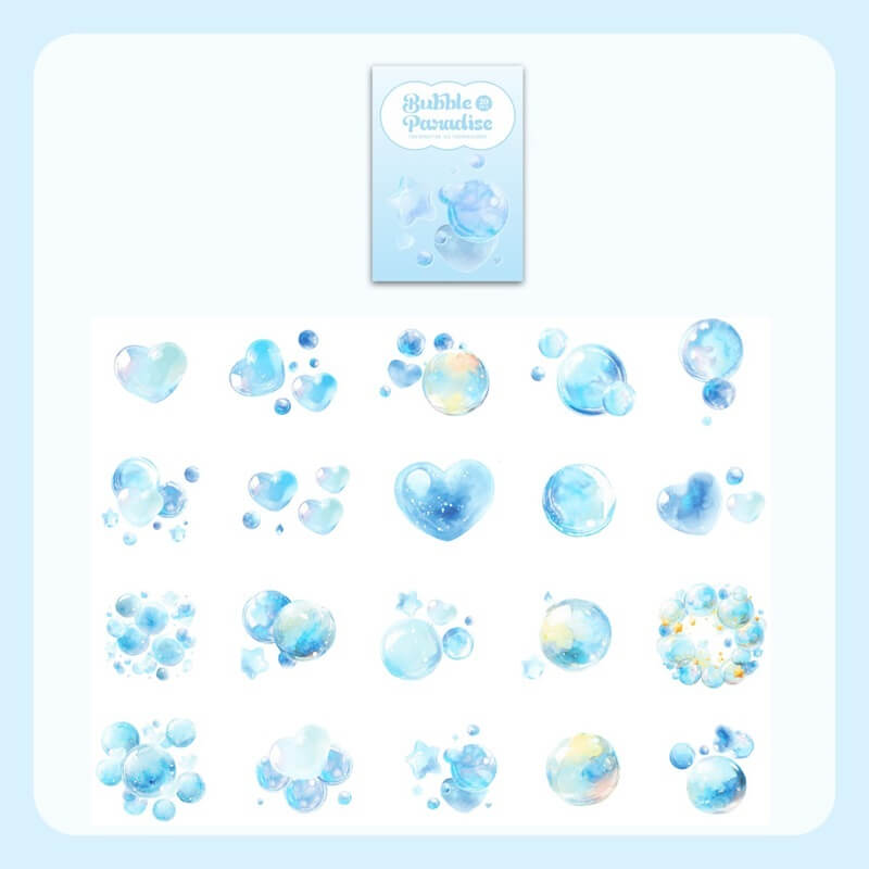 BlueDreamyBubble-Stickers-Scrapbook