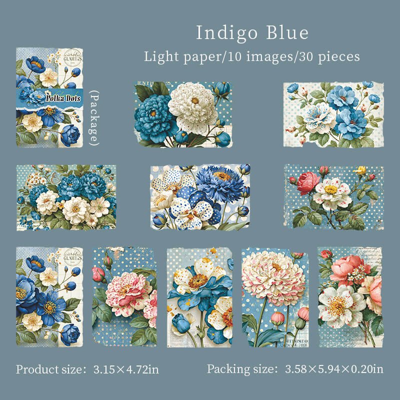 Blueandivoryflowerswithleafyaccentsanddottedbackgrounds