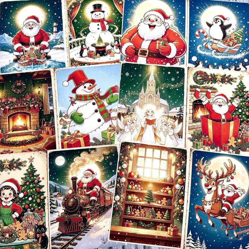 ChristmasSantadecorativepaperforhandmadecards