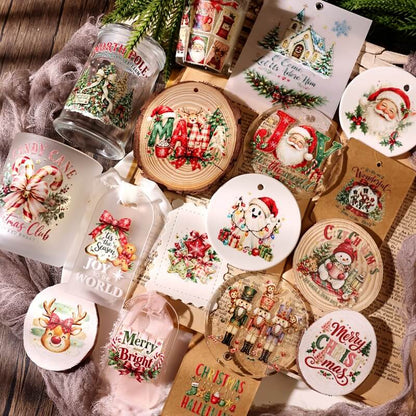 ChristmasUVtransferstickersdecoratingglassjars_woodenornaments_andtagswithfestivecharactersandgreetings