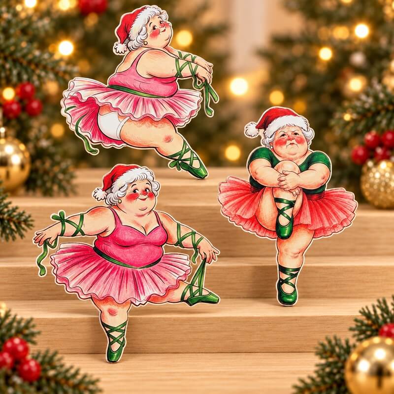 Christmasballetcardstockcutoutsizeandpapertexturedetail