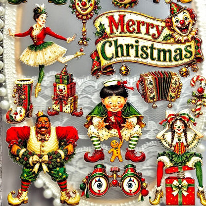 Christmascircuscharacterstickersforcardmaking