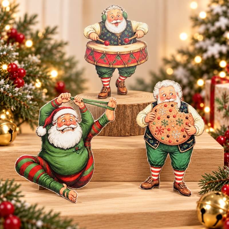 Christmasgrandpacardstockcutoutswithfestiveholidaydecorations