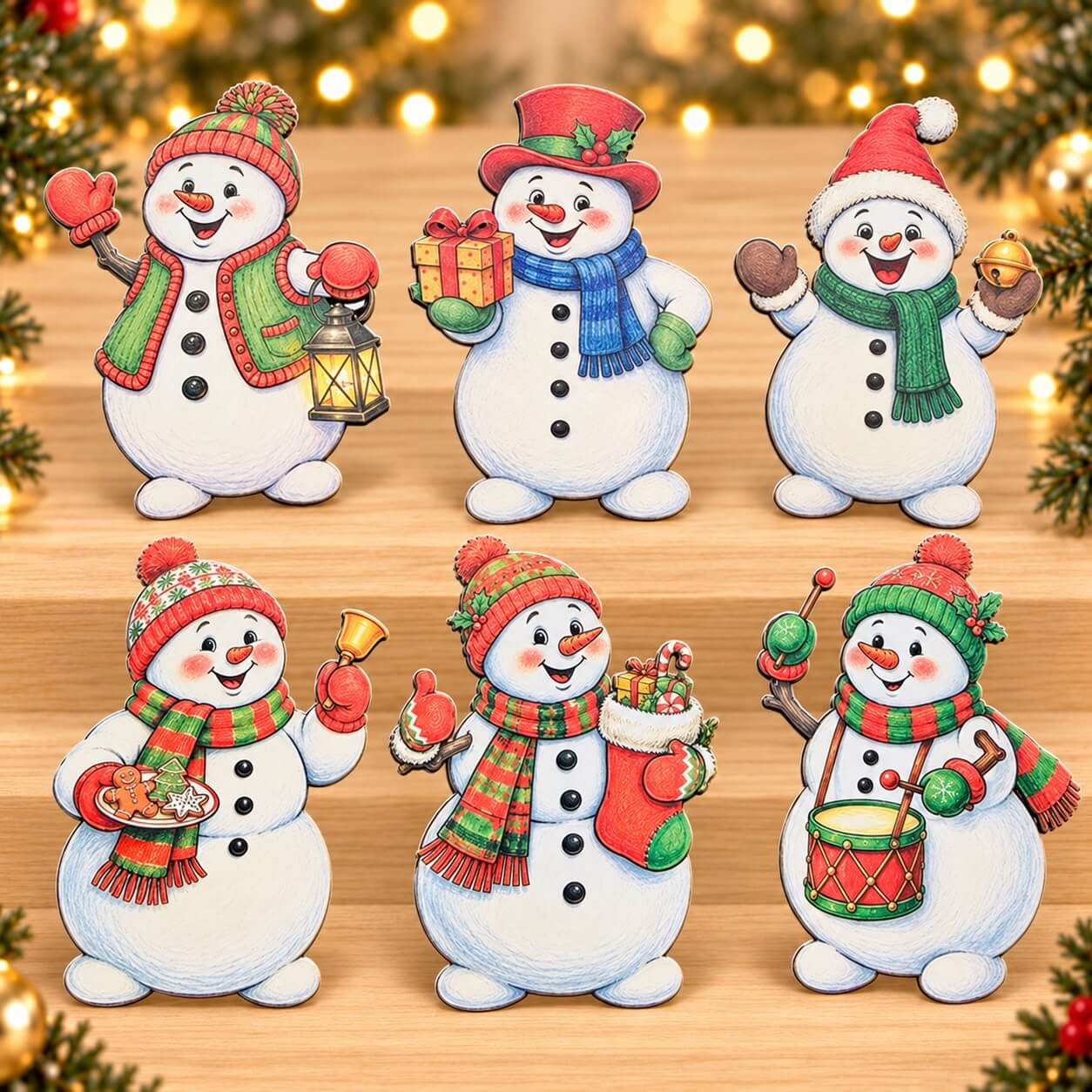 Christmassnowmanandgingerbreadcardstockcutoutsforholidaypapercrafts