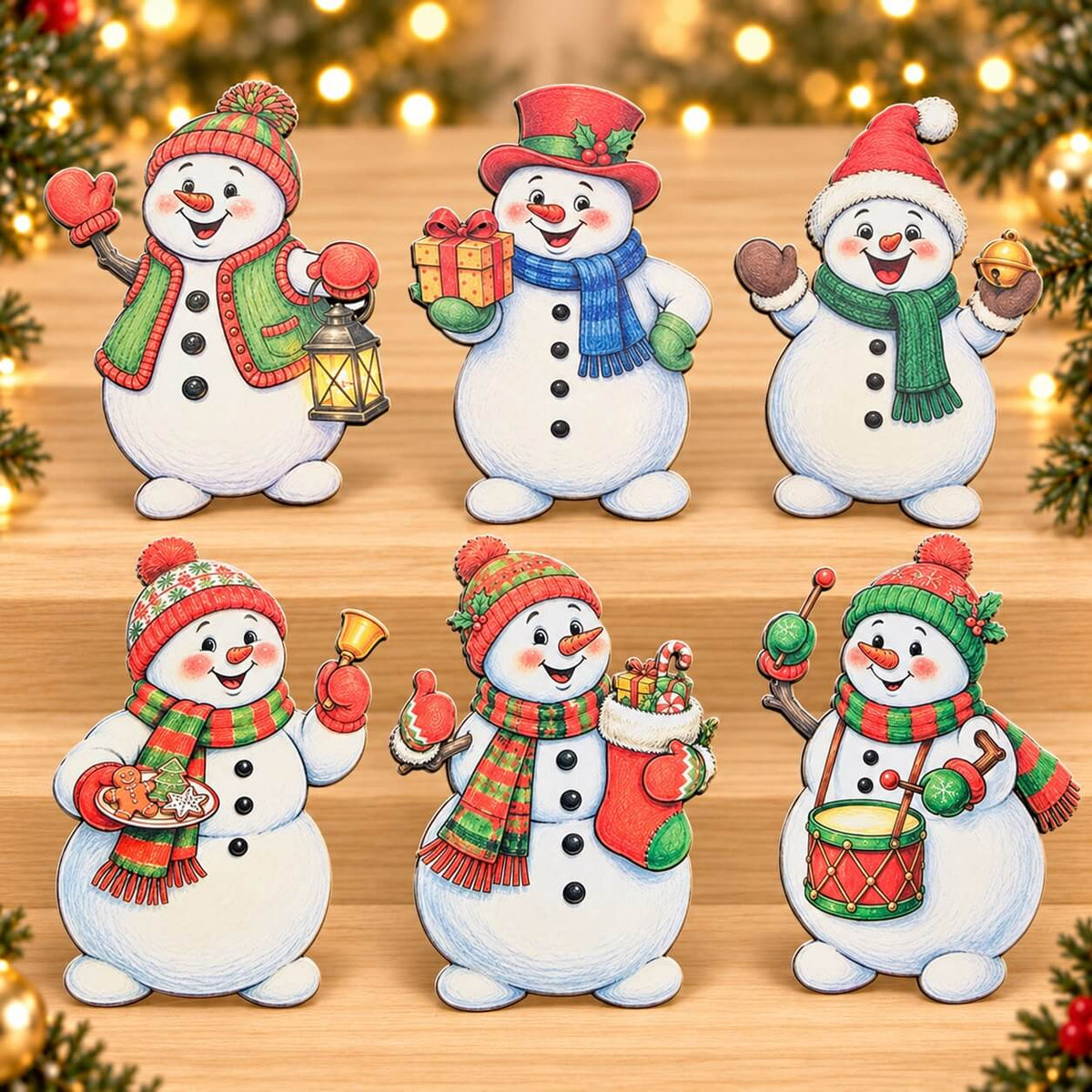 Christmassnowmanandgingerbreadcardstockcutoutsforholidaypapercrafts