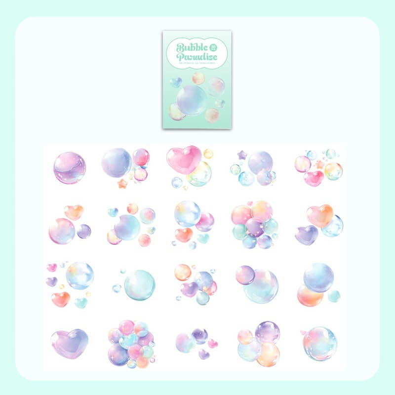 ColorfulDreamyBubble-Stickers-Scrapbook