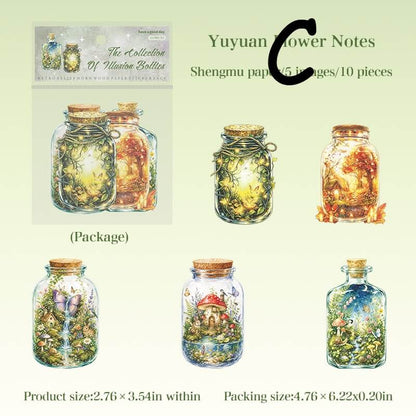 EnchantedGardenNotesglassjarstickerswithmushroomsandminiaturegardens