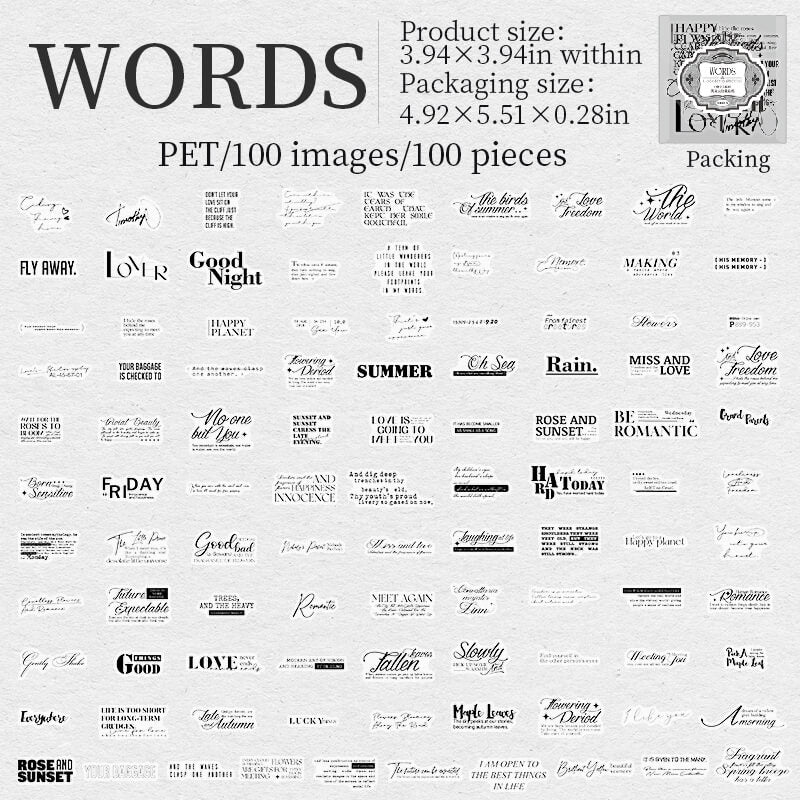 Englishword-sticker-Scrapbooking