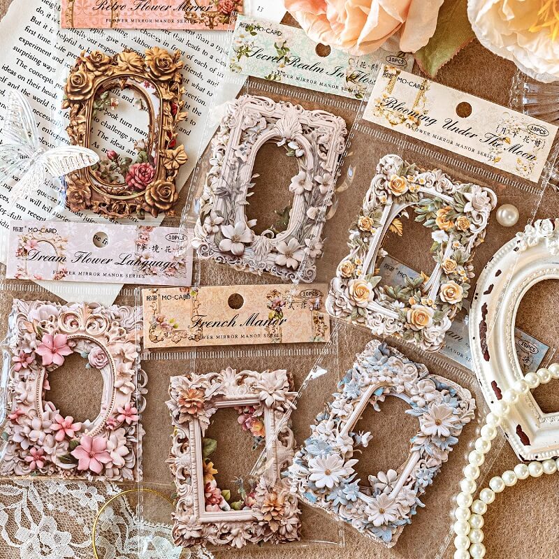 Borders Sticker Embossed Flower Border Stickers – loloyaya