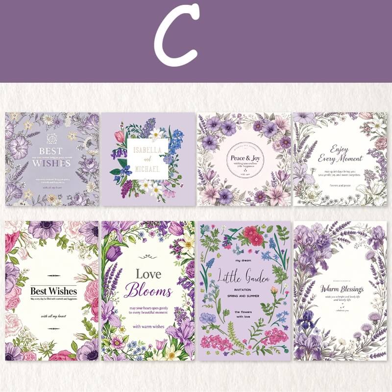 Floral vellum paper with vintage rose designs-C style