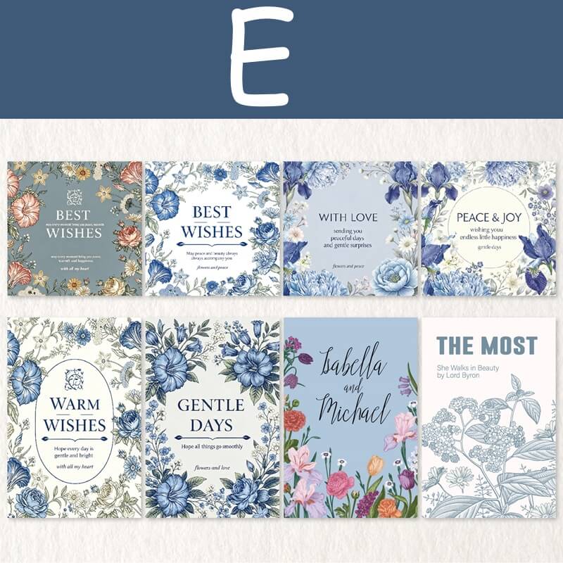 Floral vellum paper with vintage rose designs-E style