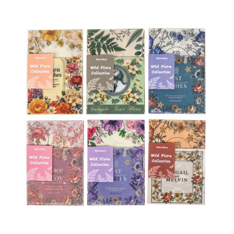 Floral vellum paper with vintage rose designs