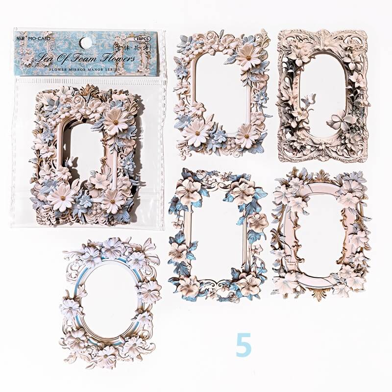 Embossed Flower Border Stickers – loloyaya