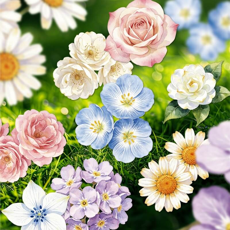 Flowers-HardCardStickers-Scrapbook-4