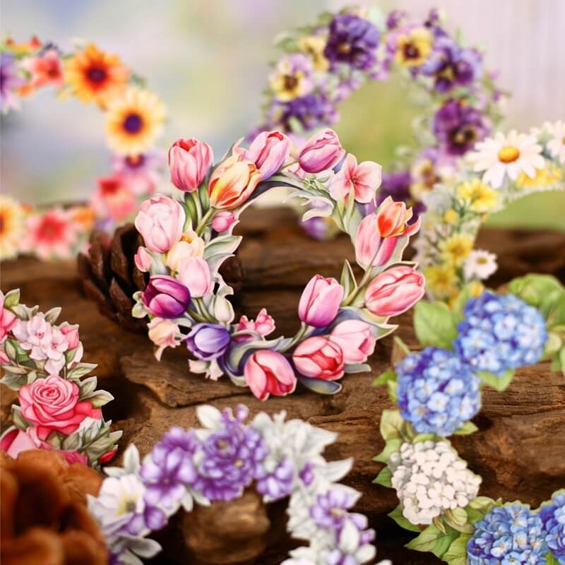 Flowerwreath-Hardcardsticker-Scrapbook
