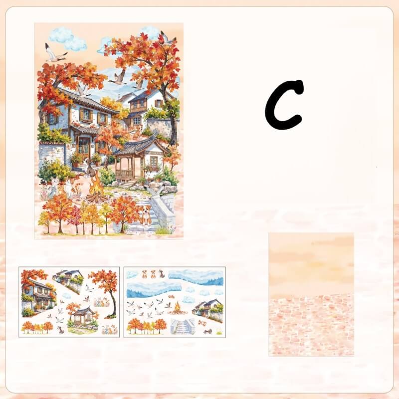 FourSeasonsScenery-Stickers-DiyCraft-C