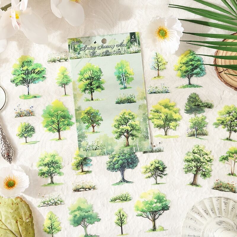 Sticker Brou Tree Four Seasons Trees flat sticker – loloyaya